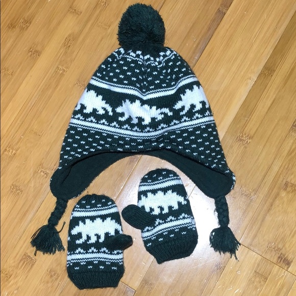 Old Navy Other - 🦖Old Navy Sweater-Knit Trapper Hat & Mittens M
